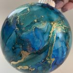 hand painted alcohol ink ornament for sale
